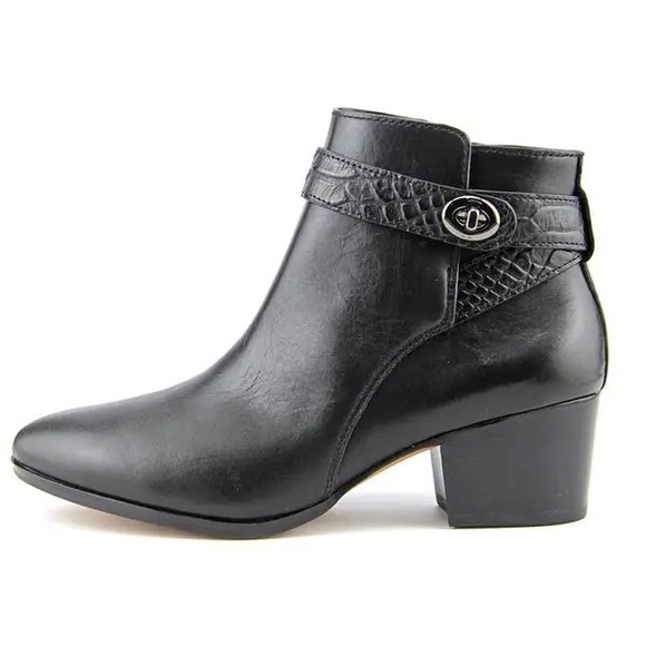 Coach Shoes - Coach Leather Patricia Black Booties Size 7.5
